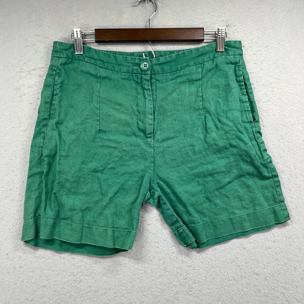 Alex Shorts Womens XL Green Linen Casual Summer Beach Breathable Coastal Preppy